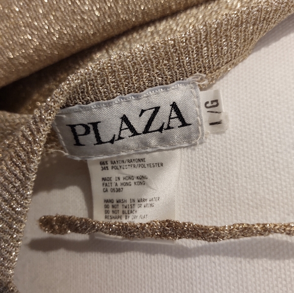 Vintage Dramatic Gold Lame Lurex Draped Open Back Evening Sweater | Sz 12-14 - Picture 9 of 13